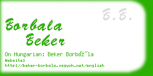 borbala beker business card